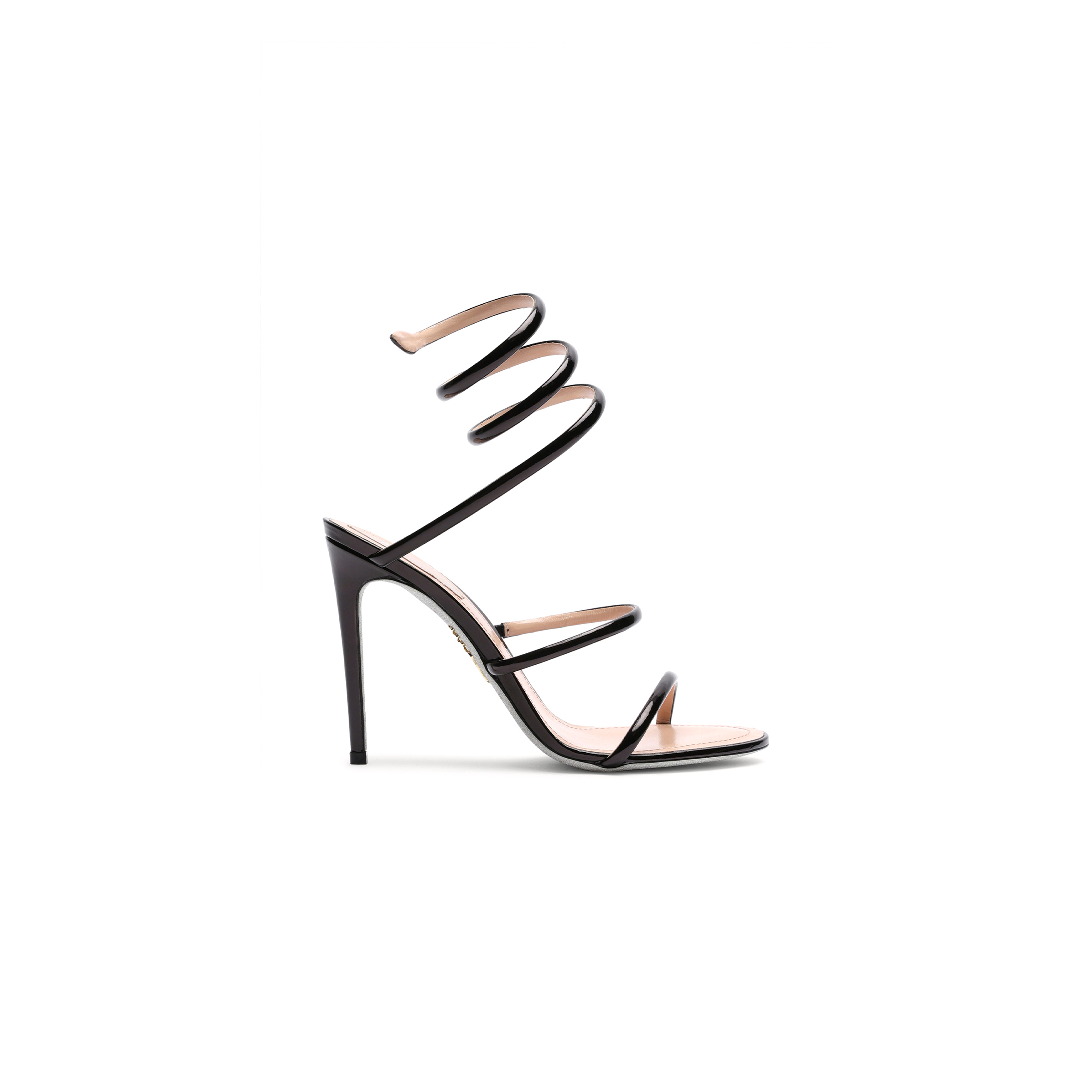 RENÉ CAOVILLA CLEO METALLIC BLACK SANDAL 105 C12351 RENÉ CAOVILLA CLEO METALLIC BLACK SANDAL 105 C12351